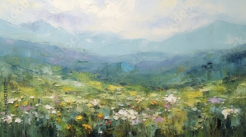  Impressionism style landscape painting, abstract art, digital illustration, Generative AI