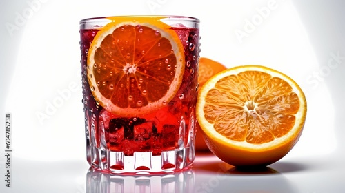 Refreshing Negroni Sbagliato Cocktail with Orange and Prosecco. Generative AI photo