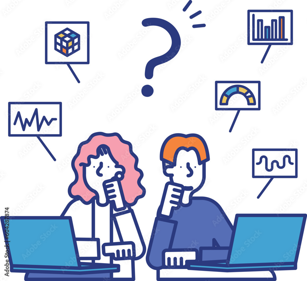 データ分析の職種で働く男性と女性