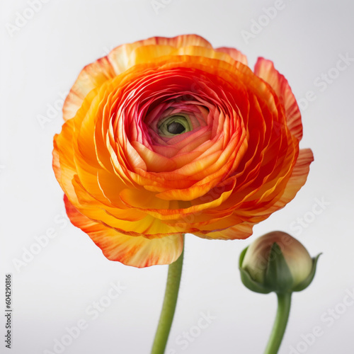 Orange rose isolated on white background