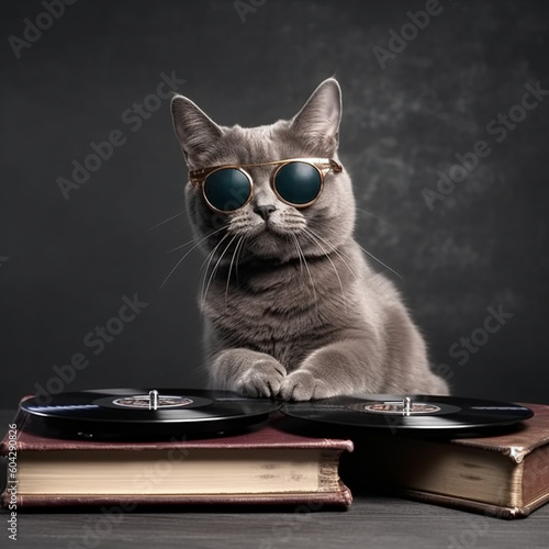 Cat with book