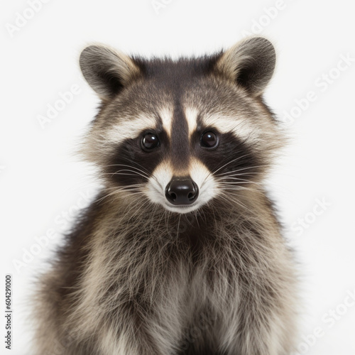 Raccoon on a white background © Yana