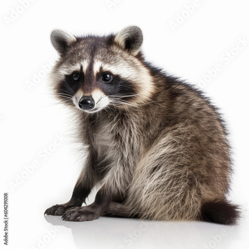 Close up of a raccoon isolated on white © Yana