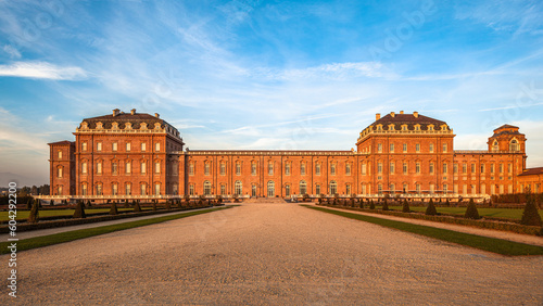 The 17th-century wing of the Royal Palace of Venaria Reale with the Belvedere tower, Turin, Italy photo