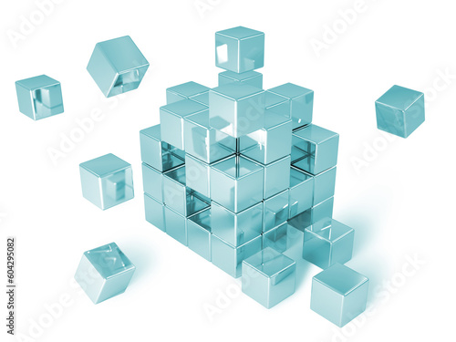 Cube in 3d render image contains clipping path.