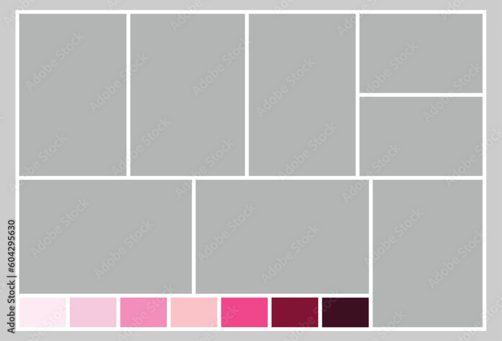 Creative Photo collage Moodboard template in pink colors with photos Creative Photo collage Moodboard template in pink colors with photos