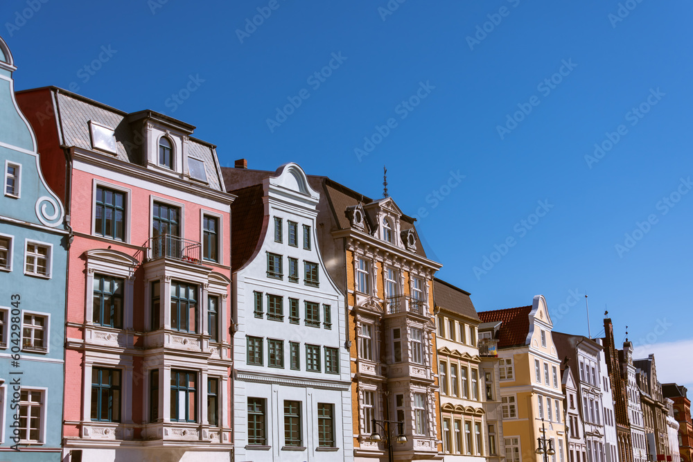 Historical House Facades In The Hanseatic City Of Rostock