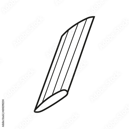 Vector illustration of penne pasta in doodle style.