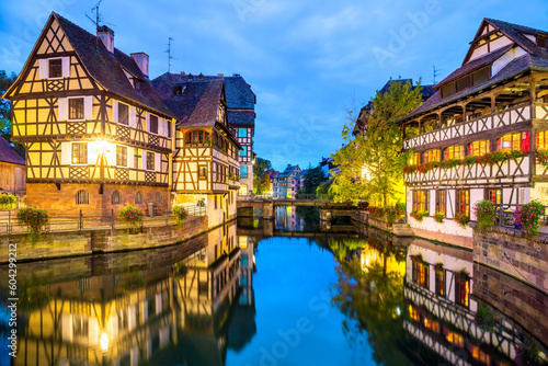 Evening lights in Strasbourg, France
