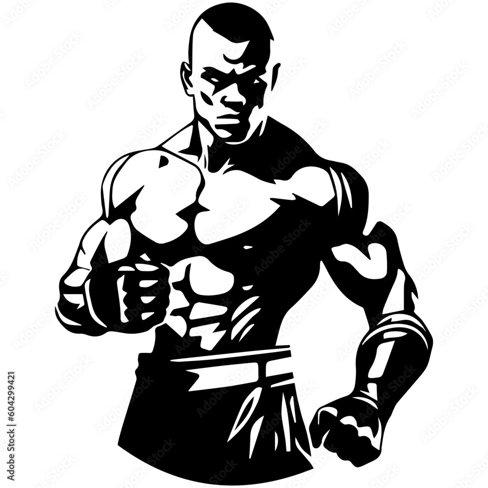 Boxer in vector design , isolated on white Boxer in vector design , isolated on white
