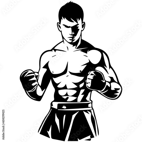 Boxer in vector design , isolated on white