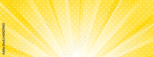 ポップでかわいい集中線・サンバースト　ドット　水玉