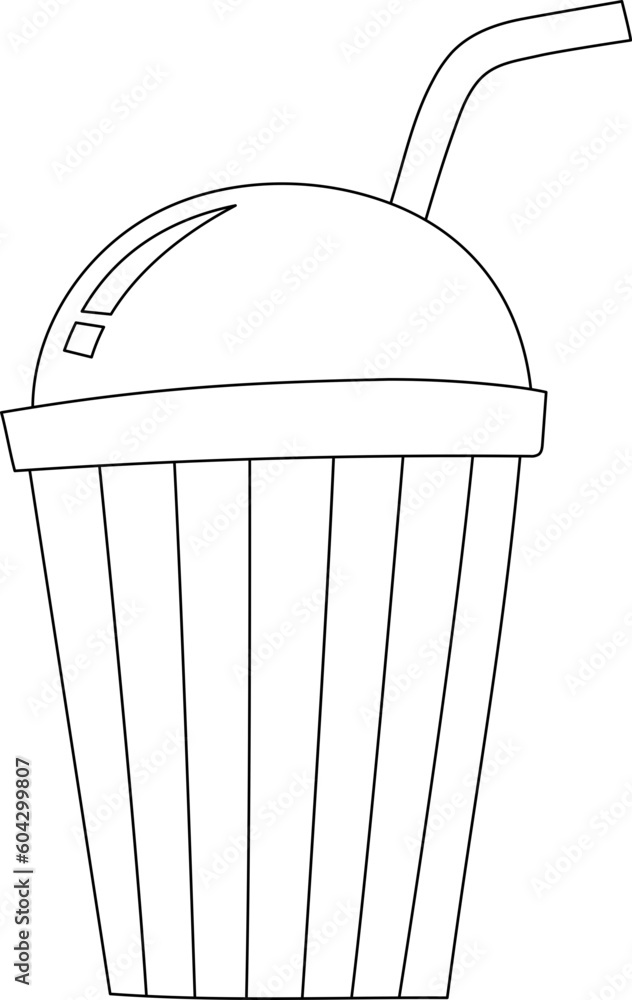 Cup of Cola Drink Fastfood Outline Illustration Cup of Cola Drink Fastfood Outline Illustration