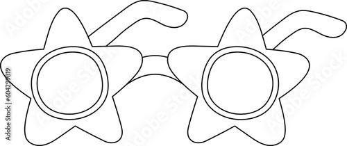 Sunglasses fantasy Star Movie Fashion Drawing Line Outline Illustration