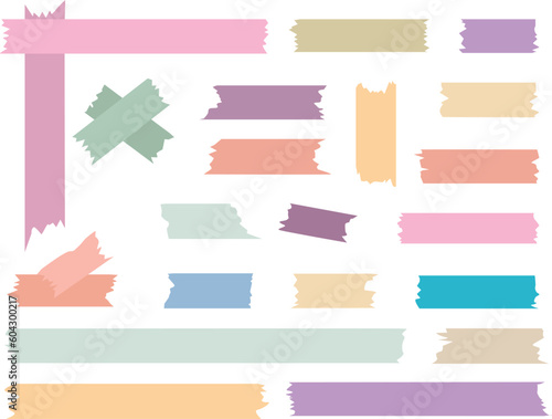  Trendy Set Colorful sticky strips. Decorative tape mini washi sticker decoration set