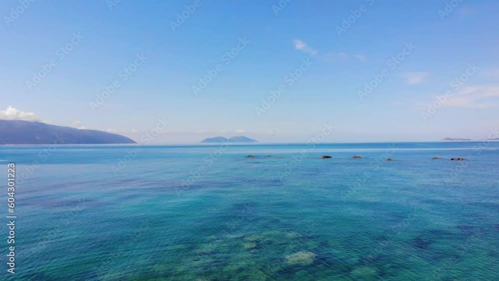 Aerial view of beautiful costal shore in Vlore, Albania Aerial view of beautiful costal shore in Vlore, Albania