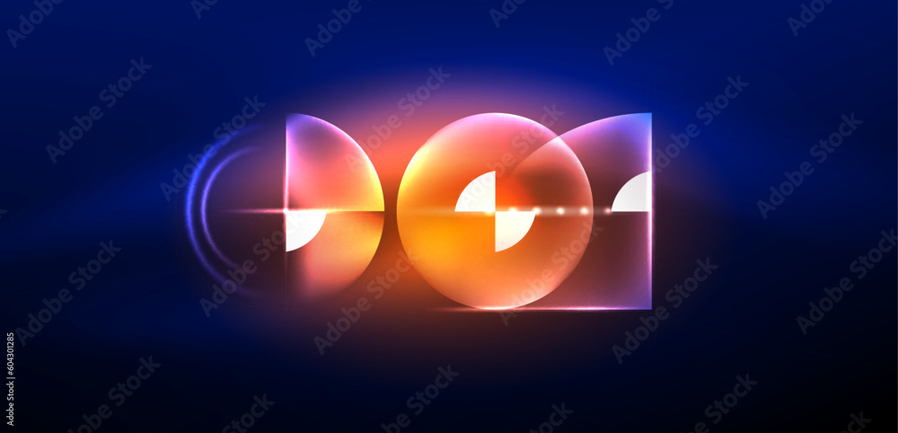 Abstract background shiny glowing neon color round elements and circles. Techno futuristic vector Illustration For Wallpaper, Banner, Background, Card, Book Illustration, landing page Abstract background shiny glowing neon color round elements and circles. Techno futuristic vector Illustration For Wallpaper, Banner, Background, Card, Book Illustration, landing page