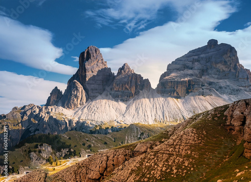 National Nature Park Tre Cime In the Dolomites Alps. Beautiful nature of Italy. Generated AI © Photo Wall
