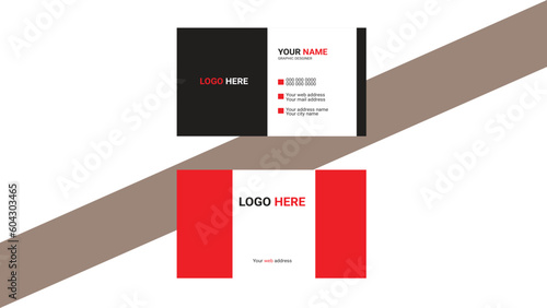 An elegant and simple business card design template. A clean and professional business card  . modern business card design . double sided business card design template red business card inspiration.
