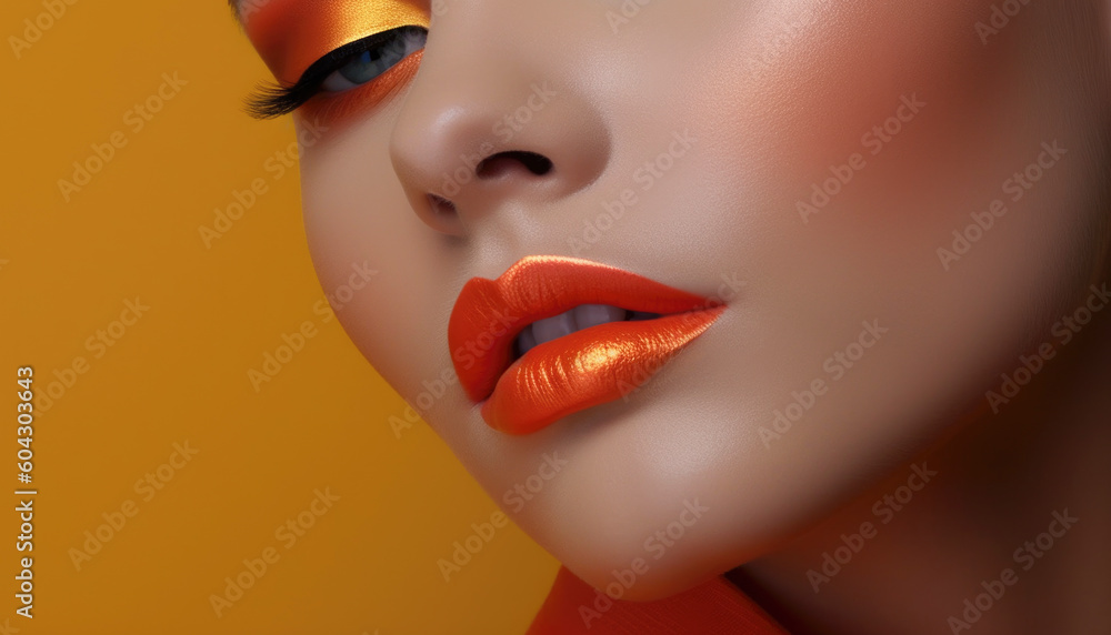 Beautiful young female influencer model with perfect makeup and glamorous lifestyle. Generative AI illustrations Beautiful young female influencer model with perfect makeup and glamorous lifestyle. Generative AI illustrations