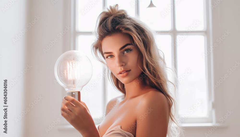 Beautiful young female influencer model with perfect makeup and glamorous lifestyle. Generative AI illustrations Beautiful young female influencer model with perfect makeup and glamorous lifestyle. Generative AI illustrations