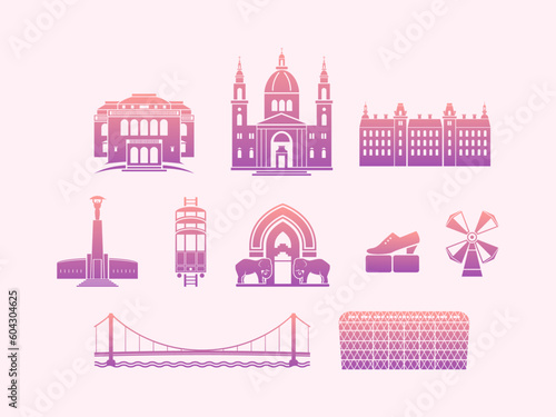 Budapest icon set