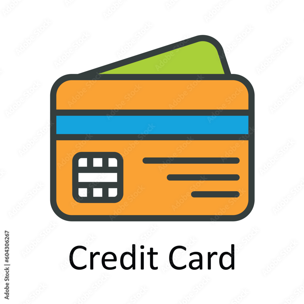 Credit Card vector Fill outline Icon Design illustration. Taxes Symbol on White background EPS 10 File Credit Card vector Fill outline Icon Design illustration. Taxes Symbol on White background EPS 10 File