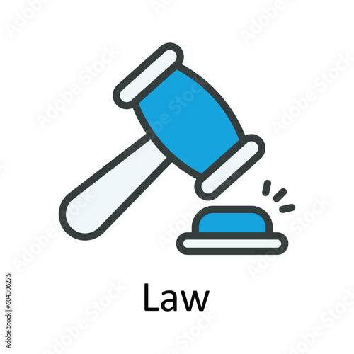Law vector Fill outline Icon Design illustration. Taxes Symbol on White background EPS 10 File
