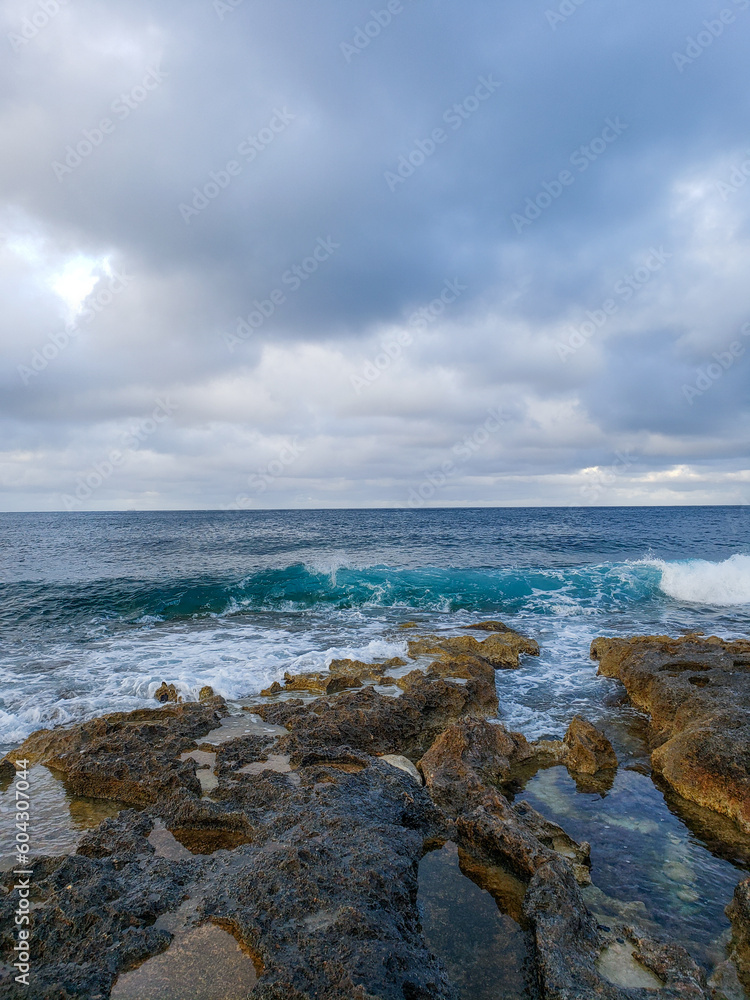Blue mediterranean sea, blue waves from Malta Island Blue mediterranean sea, blue waves from Malta Island
