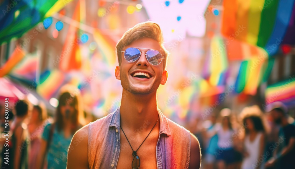 Obraz premium LGBT community concept celebrating the diversity at the pride month. Generative AI illustrations