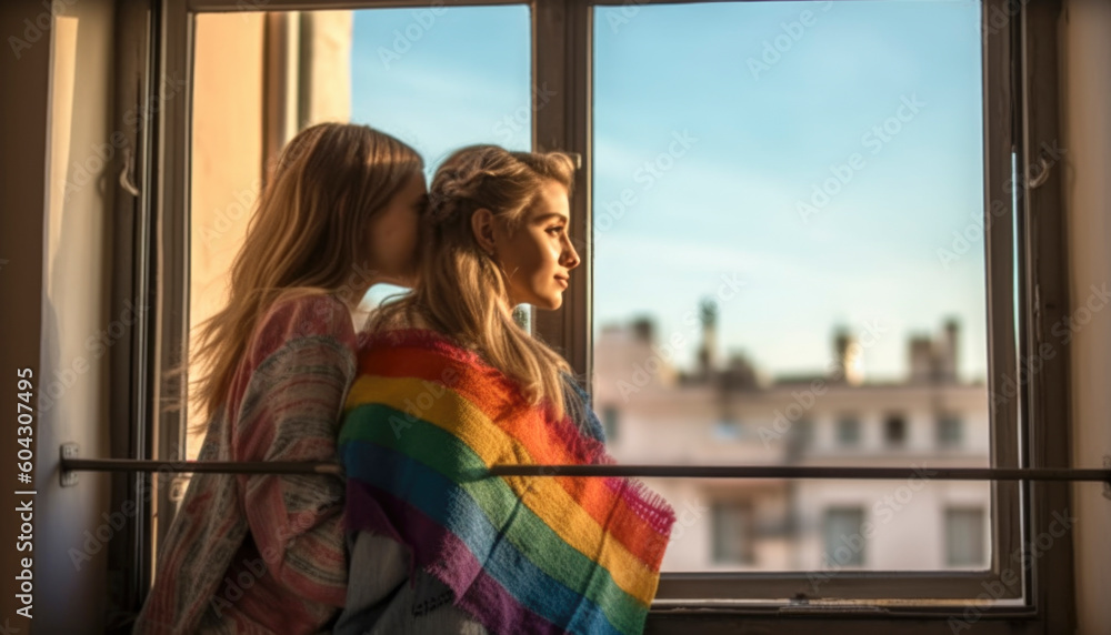 Fototapeta premium LGBT community concept celebrating the diversity at the pride month. Generative AI illustrations