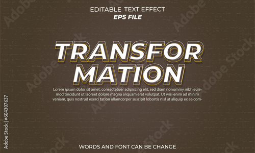  tranformation text effect, font editable, typography, 3d text  photo