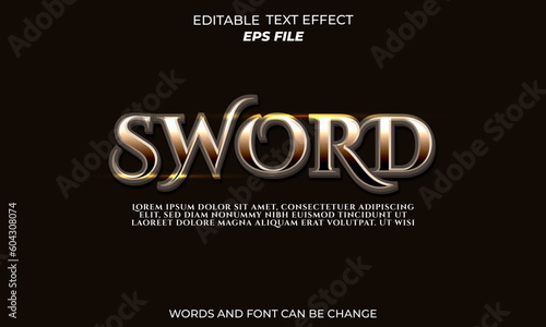sword  text effect, font editable, typography, 3d text 