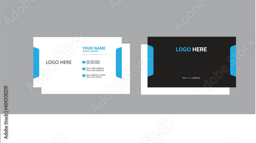 Modern Business Card - Creative and Clean Business Card Template.modern business card design . double sided business card design template . flat blue business card template design.