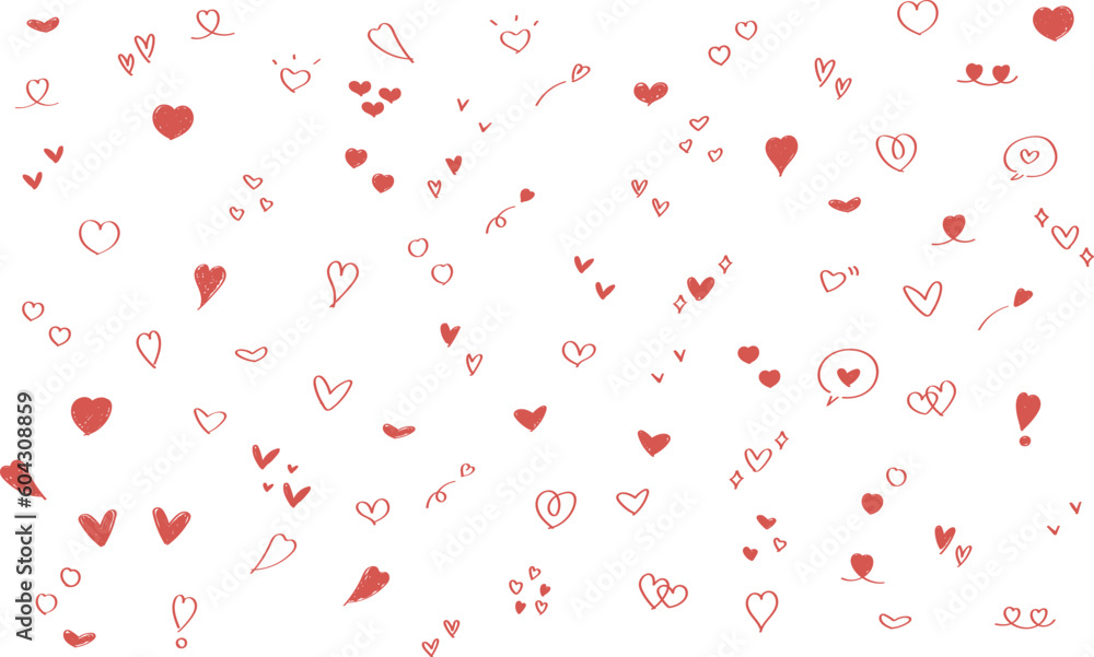 かわいい手書きのハートのアイコン Cute hand drawn heart icon set かわいい手書きのハートのアイコン Cute hand drawn heart icon set