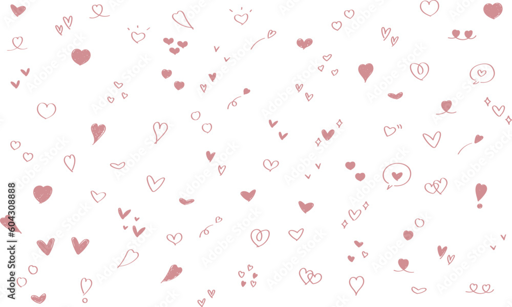 かわいい手書きのハートのアイコン Cute hand drawn heart icon set かわいい手書きのハートのアイコン Cute hand drawn heart icon set