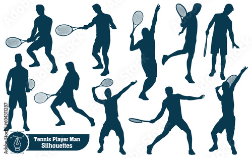 Male Playing Tennis or man Tennis player vector illustration