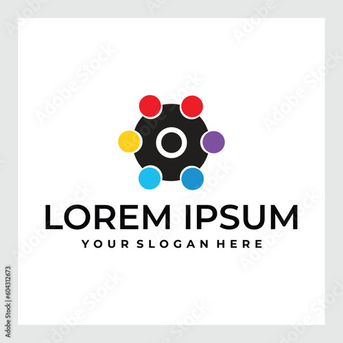 Round People Logo.Flat Logo Design Template Elements.logo of an association organization etc