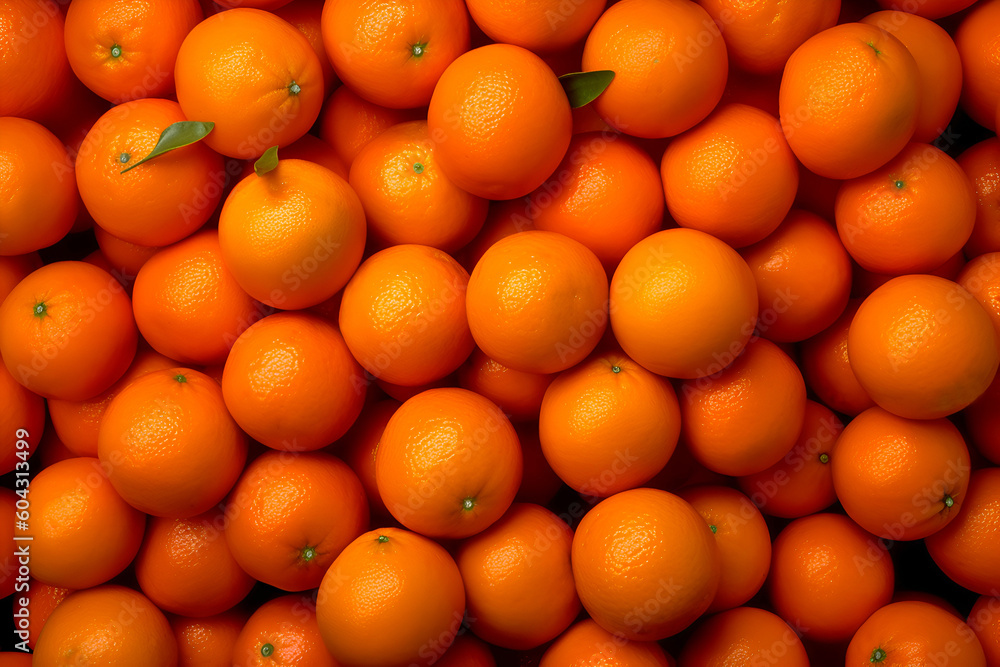 Background of fresh mandarins or oranges. Generative AI
