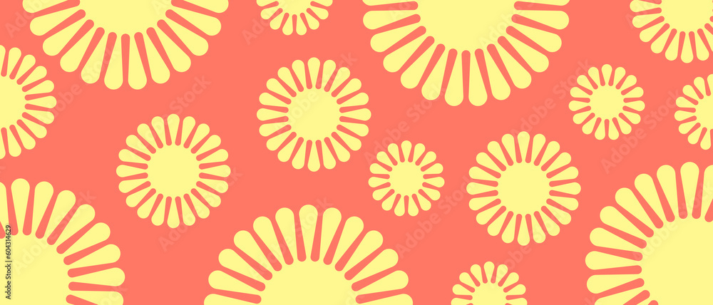 Horizontal floral banner – Background with flower patterns