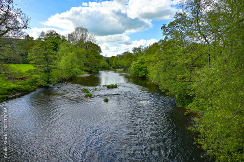 The Usk River in Powys, Wales. photo