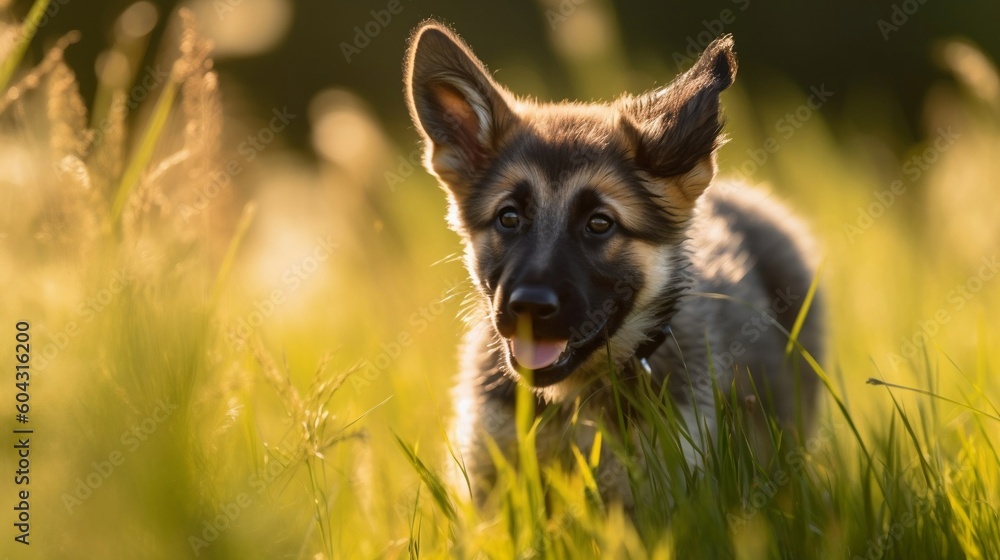 German Shepherd Puppy, Generative AI