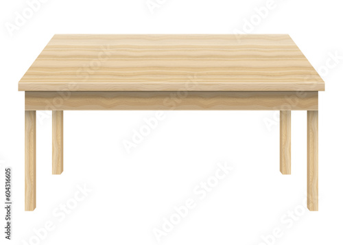 Realistic wooden table isolated on white background. Vector illustration.
