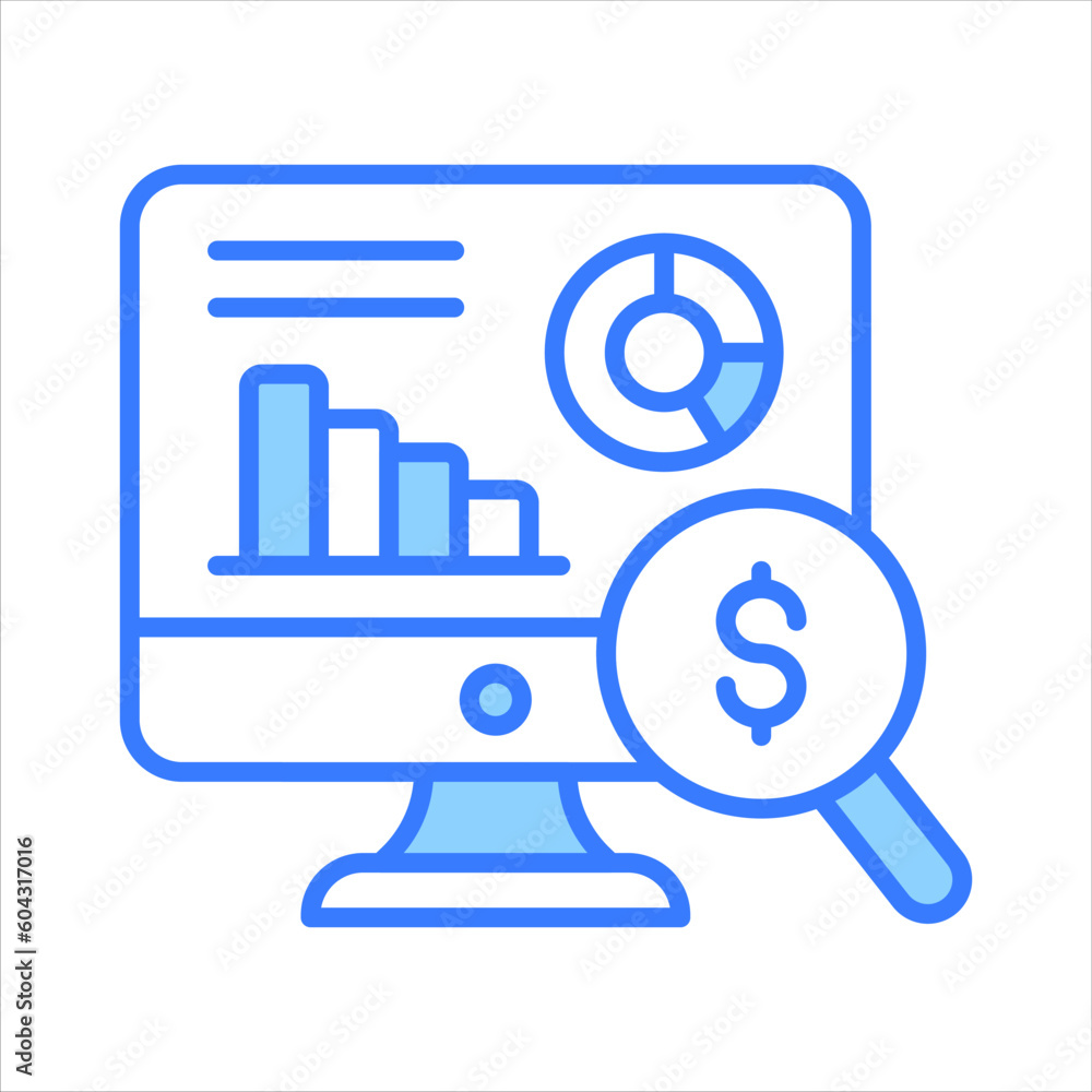 An amazing icon of financial audit in modern style isolated on white background An amazing icon of financial audit in modern style isolated on white background