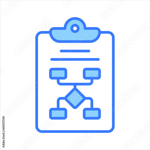 Data flow chart icon, algorithm vector in editable style, business planning