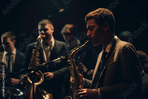 Jazz band at concert. Generative AI