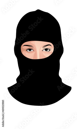black balaclava, face using ultras mask