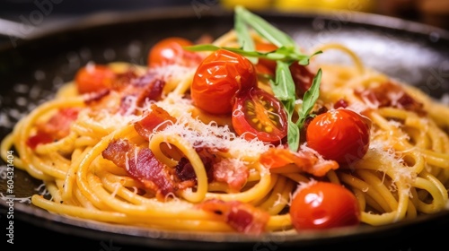 Italian spaghetti pasta. Generative AI