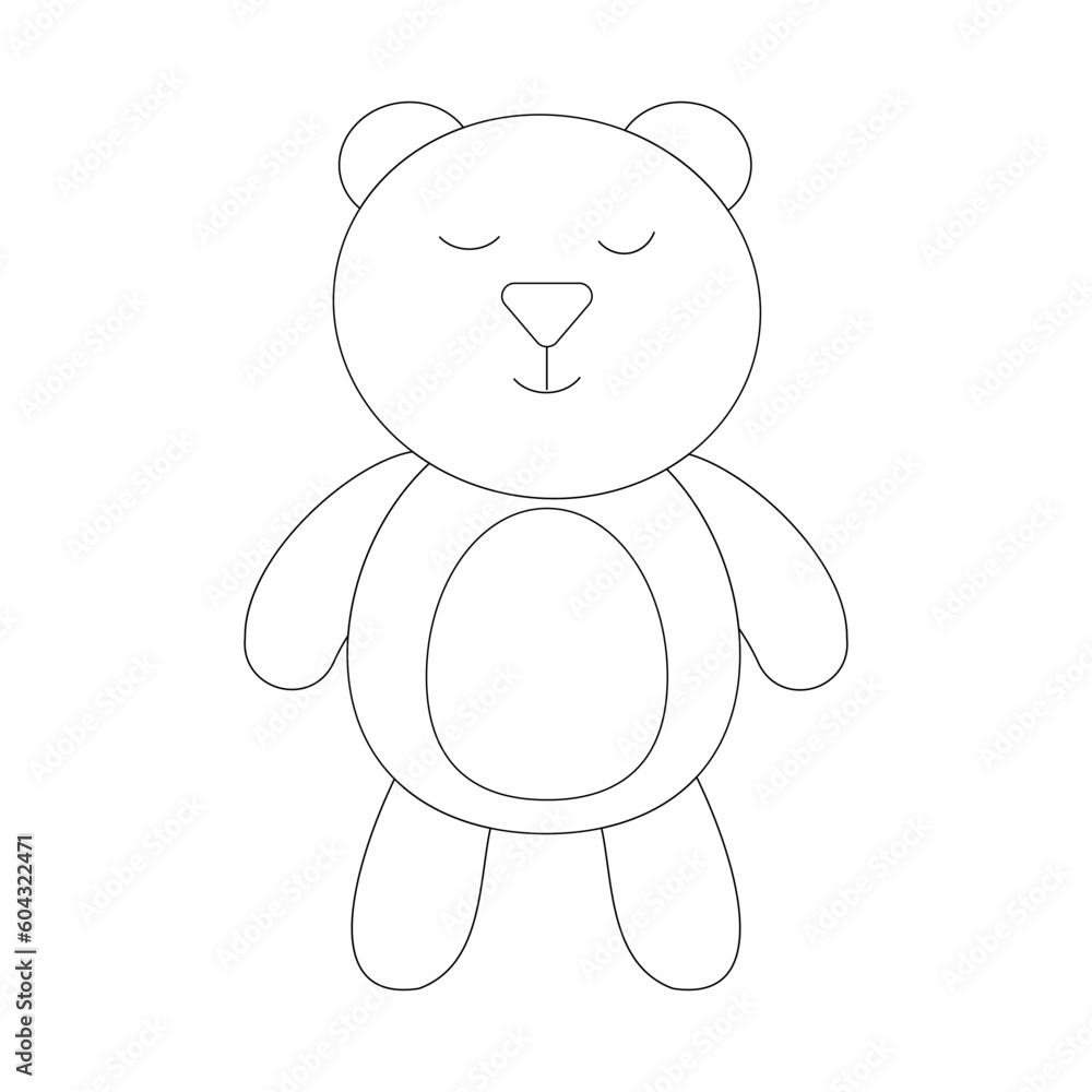 teddy bear toy coloring line doodle element teddy bear toy coloring line doodle element