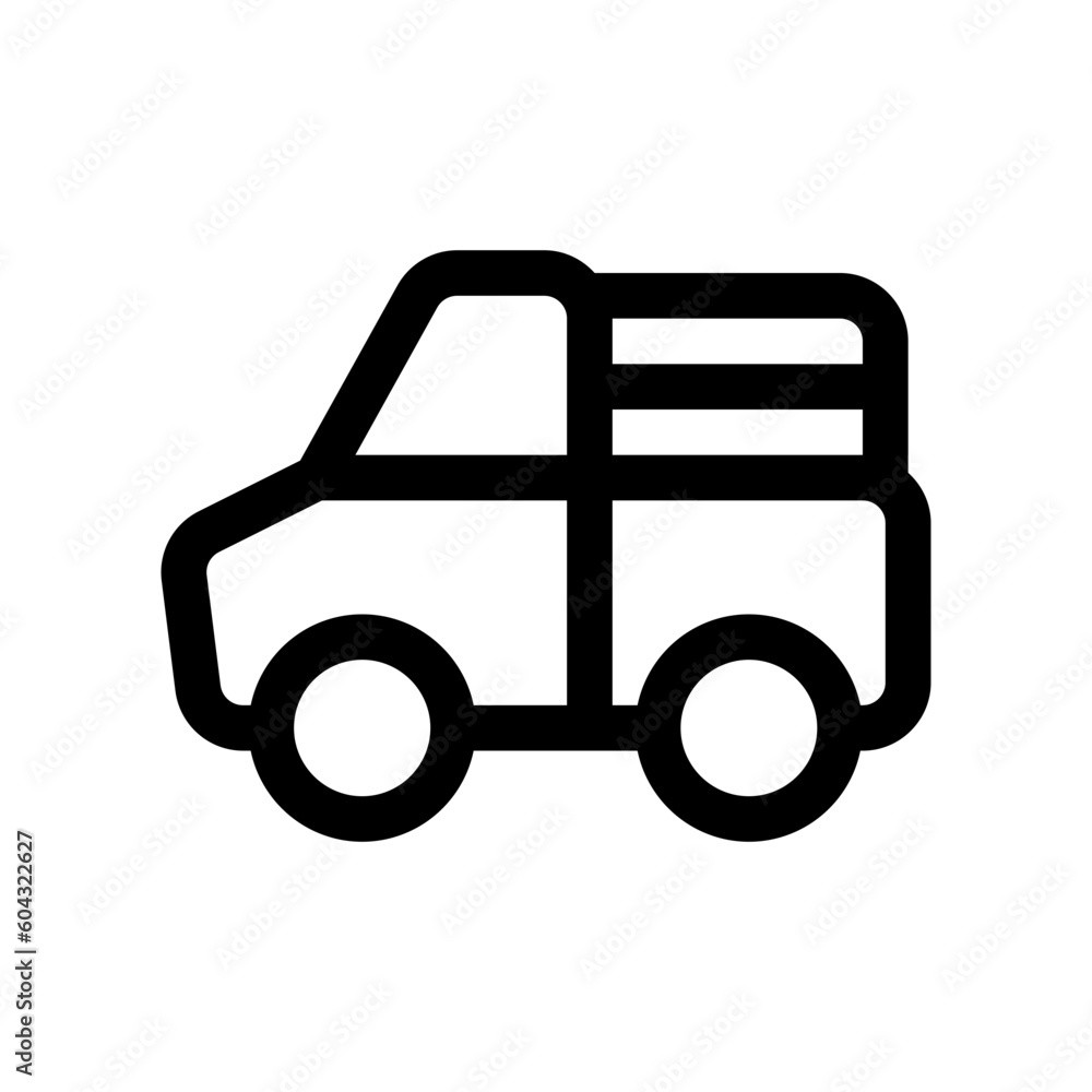 Editable farmer truck vector icon. Farming, transportation, vehicle. Part of a big icon set family. Perfect for web and app interfaces, presentations, infographics, etc Editable farmer truck vector icon. Farming, transportation, vehicle. Part of a big icon set family. Perfect for web and app interfaces, presentations, infographics, etc